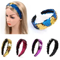 Fashion Glitter Sequin Hairbands Sweet Wide Bling Turban Headbands for Women Girls Hair Bands Hoops Party Hair Accessories