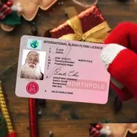 Christmas Decorations Gift Santa Greeting Cards 86X54Mm Claus Funny Drivers License Card Fy2959 Drop Delivery Home Garden Festive Pa Dhd52