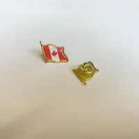 Groothandel 100 stcs Canada vlaggenbruches Canadese vlaggenspelden hoed tie tack badge met epoxy