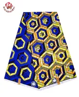 Bintarealwax 6 yardslot Afrikaanse stof Geometrische patronen Ankara Polyester Farbic voor naaig wasprintstof door de Yard Desde1396071