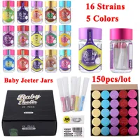 Baby Jeeter Infused Glass Jars E Cigarettes Bottles Tobacco Tools Accessories E-cigarettes Starter Kits Glass Rolling Bottle With 5 Cigarette Papers