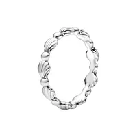 Pandora Moda Partisi Mücevherleri için Orijinal Kutu ile Gerçek Gümüş Kabuk Bant Yüzüğü Kadın Kız Kız Kız Girliler Hediye Tasarımcı Yüzük Set Fabrika Toptan