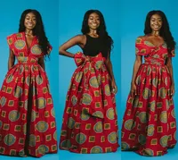 Long Dress 2019 Fashion African Dresses for Women Traditional Dashiki Print Bazin Lace Party Casual Bohemia Maxi African Clothes r1225455