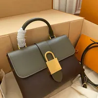 Locky Bb Lüks Çantalar Kadın Çantalar Kilit Hediye ile Gerçek Deri Tasarımcı Omuz Çantası Box304G