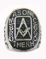 Fanssteel Męskie stali nierdzewne lub biżuteria Wemens Masonary Master Mason Bracthood Square and władca Pierścień Masonowy 11W157968270