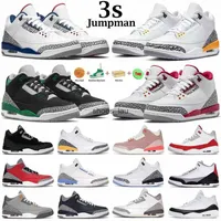 Low Jumpman 3 Basketball Shoes 3s Mens Sneakers Unc Cardinal Red Pine Green Racer Blue Cool Grey Hall of Fame Court Purple Laser Orange