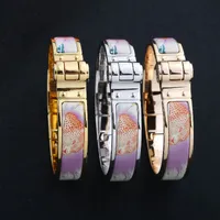 Enamel clic bangle for women charm bracelets 12mm small size snap-fastener color leopard