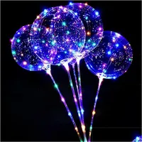 Led Strings String Light Bobo Balloons With Stick 3 Levels Flashing Handle 20 Inches Christmas Birthday Party Decoration Drop Delive Dhuan