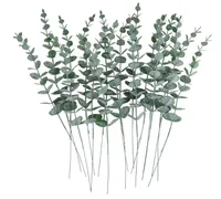 Eukalyptus stj￤lkar dekor konstgjorda eukalyptus l￤mnar faux gr￶nska grenar f￶r br￶llop centrum blommor blommor arrangemang bondg￥rd hem dekoration