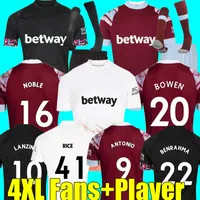 4xl 22/23 West Hams Maglie da calcio 2022 2023 Versione giocatore dei fan Anderson United Rice Bowen Antonio Benrahma Shirt Football Fornals Dawson Kits Sock Full Sets