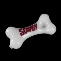 white 4 inch dog flat hand pipe smooth and protable tobacco pipe glass pipe for smoking289s