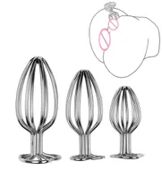 Nozioni di cucito dimensioni SML spina anale cavo in acciaio inossidabile galzo in metallo spruzzante stimolatore massaggiatore bdsm sex toy per donne a2095160