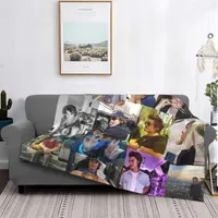 Blankets Joe Keery Pic Collage Blanket Art Tv Show Cool Plush Novelty Warm Throw For Home Restaurant Textile Decor