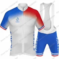2023 Fransa Milli Takım Bisiklet Jersey Set Fransız Şampiyonu Bisiklet Giyim Yaz Yolu Bisiklet Gömlek Takım Koyu Şort MTB Maillot