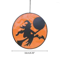 Feestdecoratie Halloween Luminous Glass Witch bezem hangschakel ornament voor binnen buitentuinhof aanwezig a0ke