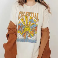 Women's T-Shirt Celestial Dreamer Women Vintage Boho Graphic Tshirt 70s Retro Psychedelic Mushroom Tee Shirt Summer Loose Hippie T-shirts Tops T221216