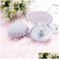 Jewelry Boxes 5 Color Veet Shell Shape For Pendant Necklaces Women Luxury Wedding Engagement Gift Case Packaging Display 92 M2 Drop D Dh9F7