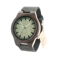 Bobo Bird B14 Vintage Wooden Watches Fasgion Style Wristwatch for Men Green Dial Face سيكون هدية للأصدقاء 215J
