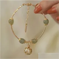 Perlen Strand Natural Hetian Jade Bell Armband f￼r Frauen M￤dchen Amet Schmuck Muttertag Geschenke Goldfarbe Handgelenk Damen tragen Tropfen del dhqcd