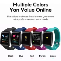 116Plus Smart Watch Men Press￣o arqueada Smartwatch Freq￼￪ncia feminina Monitor de freq￼￪ncia card￭aca Rastreador de fitness Assista Moda esportiva e ￺til para Android iOS