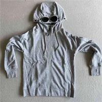 22SS Nieuwe hoodie CP Classic Goggles Spring herfst Solid Color Tops Casual Loose Cardigan Zipper Hoodies Designer Corporate Sweatshirt High SS21