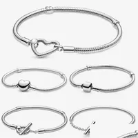 Kościa Podstawowa bransoletka Strands Original Fit Pandora Heart Bugarki Bracelets Drop dostawa biżuteria DH9WQ