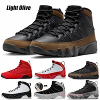 Nouvelles chaussures de basket-ball 9S Light Olive 9 9s Mens Trainers Femmes Sports Sweettaux Light Olive Chile Red Black Anthracite OG Space Jam Unc Eur 40-47
