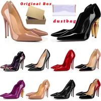 Designer High Heel Designers Red Bottoms Dress Shoes Styles Dames Stiletto Heels 8 10 12cm Echt lederen punt Toenpompen Loafers Rubbergrootte 36-44