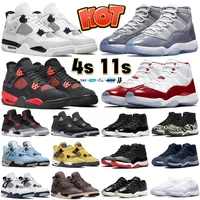 Mens Womens 4 11 Jumpman Basketball Shoes 4s Military Black Red Thunder Infrared University Blue 11s Cool Grey Cherry Low 72-10 Sport Shoe