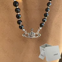 Designer Jewelry Naszyjnik Czarny kryształowy pojedynczy warstwowy Diamentowy Naszyjnik Punk Dark Wind Kołnierz zarówno dla mężczyzn, jak i kobiet