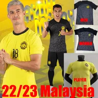 Malaysia Soccer Jerseys 22/23 Nya nationella lag Fotbollskjortor Fans Player Version 2022 2023 Hem Yellow Away Black Rasid Talaha Bakhtiar Men Women Uniform