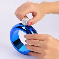 Novos balan￧os de 3,5 on￧as de bal￵es 304 a￧o inoxid￡vel com pulseiras de cristal artesanal JUG MENINAS MENINAS PARTE