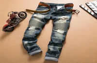 2020 Hole Distrress Jeans famous Brand Men039s Long Straight Fit Jeans Casual Denim washed Denim Jeans trousers Large Size 2845931874