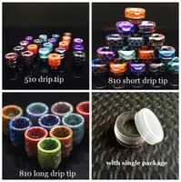 3 Styles Snake Skin Pattern 510 810 Thread Epoxy Resin Drip Tips Wide Bore Mouthpiece for TFV8 Prince Kennedy 528 v15 TFV8 Baby8865498