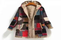 여자 039S 플러스 크기의 겉옷 코트 겨울 FA 따뜻한 코트 프린트 인쇄 두꺼운 장방제 긴 재킷 주머니 숙녀 느슨한 아웃복 co5435766