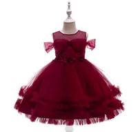 Girl039s Elbiseler 310 Yıllık Çocuklar Düğün Tül Kırmızı İnciler İçin Dress Girl Zarif Prenses Balgown Party Pageant Formal Gown6179533