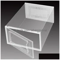 Storage Boxes Bins Plastic Shoe Box Sneaker Clear Casest Stackable Shoes Rack For Closet Foldable Drop Delivery Home Garden Housek Dhv0T