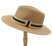 Stingy Brim Hats 2021 6 Color Summer Women Men Straw Sun Hat With Wide Panama For Beach Fedora Jazz Size 5658CM A0154XSJ3465192
