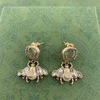 Mode dames designer oorbellen oorstudie vintage letter set paarden oog diamant bijen parel oorbellen flavonoïde dubbele g oordingen