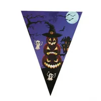 Banner Flags Happy Halloween Paper Horror Bat Pumpkin Spider Skl Party Decation Hanging Flag Festival Accessories VTM TL1124 Drop DH5YB
