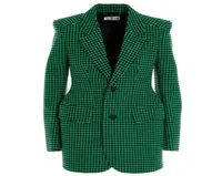 Chaqueta de lana pata Gallo para mujer traje un solo pecho a la cintura elegante oficina women039s костюмы Blazers4834381