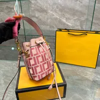 디자이너 버킷 가방 여성 어깨 가방 핸드백 실크 럭셔리 디자이너 가방 가방 크로스 바디 백 F 미니 토트 지갑 스트랩 핑크 브라운