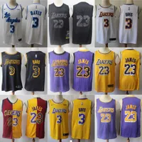 Los Angeles''Lakers''men Jersey LeBron 23 6 James Anthony 3 Davis Basketball Shorts Basketball koszulki żółte