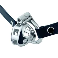 Wool Yarn Metal Mamba Sissy Chastity Cage with Screw Lock Male Bondage Strap Belt Steel Cock Penis Rings Adults Couple Sex Toys for M