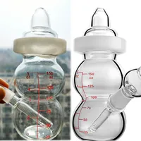 16 -cm butelka Baby Dab Rigs Hookahs Shisha Glass Water Bongs Palący szklany bąbelek z miską 14 mm