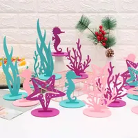 Denizkızı parti mercan deniz yosunu denizatı diy keçe dekor masası masaüstü süs çocuk doğum günü partisi bebek duş malzemeleri TT1223