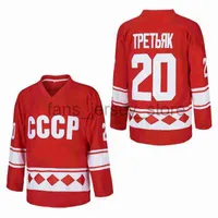 Versión de la película Sergei Vostrikov ruso 20 cccp hockey jersey ruso rojo