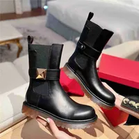 Boots Valentinoity Fashion Casual Women Luxury Design Winter Warm Heel Snow Leather Thick soled Sock Boots 05-06
