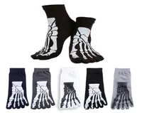New Whole5 Colors Punk Rock Men039s 3D Print Terror Skeleton Toe Socks Hip Hop Scary Skull Five Finger Odd Sox Bone Male S4869621