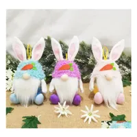 Party bevorzugt Ostern gesichtslosen Kaninchen Candy Jar Creative Bunny Lagerhalter Kinder Ei Geschenk Gro￟handel Drop Lieferung Hausgarten Festliche DHz4f